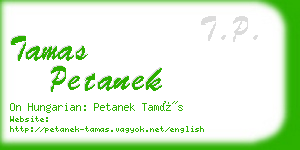 tamas petanek business card